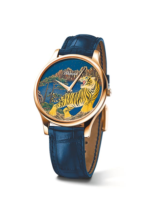 萧邦L.U.C XP虎年莳绘腕表，限量仅88只，87万元。（CHOPARD提供）