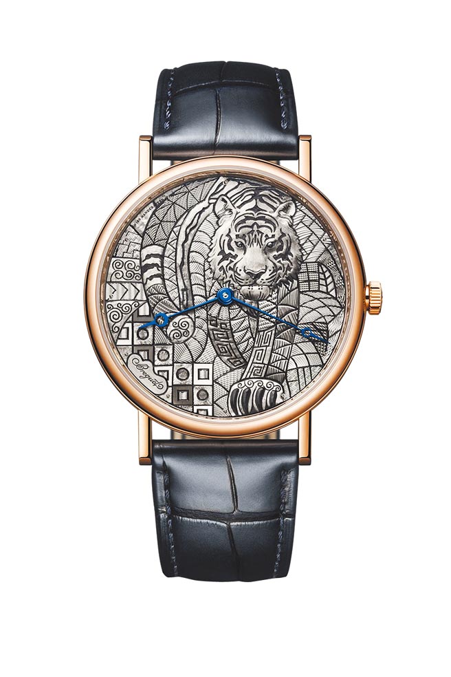 宝玑在农历虎年推出Classique 7145虎年生肖表，限量8只。（Breguet提供）