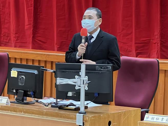 新北市長侯友宜上午出席警察局工作會報。（王揚傑攝）