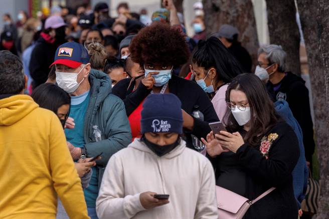 美國COVID-19今天通報新增至少113萬人確診。(圖／路透社)