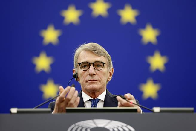 歐洲議會議長薩索里（David Sassoli）今天凌晨在義大利醫院病逝，享壽65歲。(圖／美聯社)