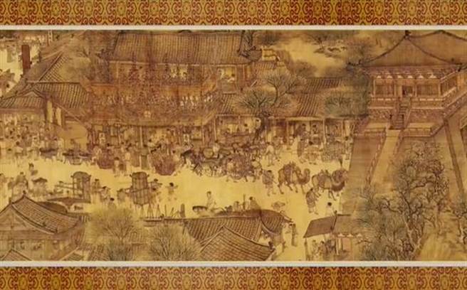 清明上河圖不只畫出北宋時的繁榮，卻也揭示出滅亡的警訊。(圖翻攝自/梨視頻)