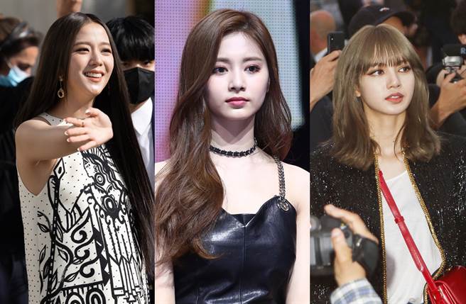 Jisoo（左起）、周子瑜、Lisa在「King Choice全球百大最美女人」获得前3名。（图／达志影像）