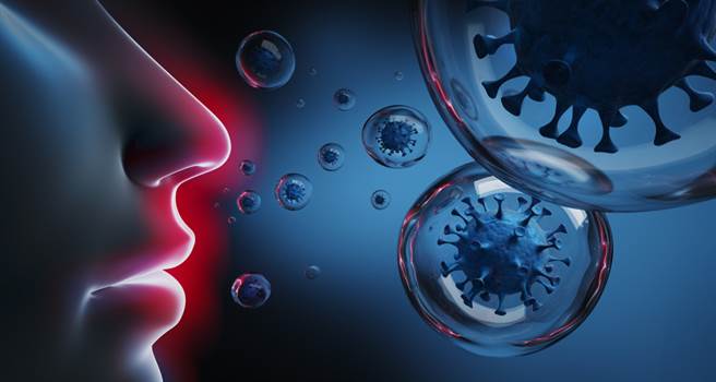 英国研究发现，新冠病毒暴露到空气中达20分钟时，感染能力就会丧失90%。研究认为，病毒离开肺部后，环境中的湿度及二氧化碳浓度下降导致传染力下滑。（示意图／shutterstock）