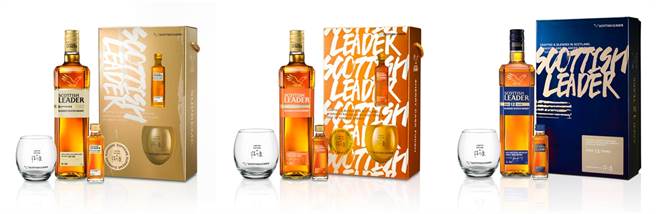 仕高利达联手台湾新锐设计师杨士庆，打造三款全新春节礼盒。(由左至右) 仕高利达金牌苏格兰威士忌礼盒、仕高利达金雪莉苏格兰威士忌礼盒、仕高利达12年苏格兰威士忌礼盒（图／帝仕德）★禁止酒驾，喝酒过量，有碍健康！