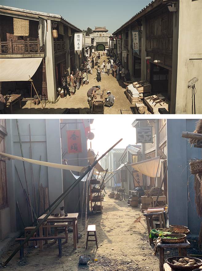 许英光在《斯卡罗》剧中打造150年前的府城，剧中的建筑、招牌、家具等都忠实还原。他表示美术指导必须仔细考据，传达正确的视觉跟讯息给观眾。(图片提供/公共电视)