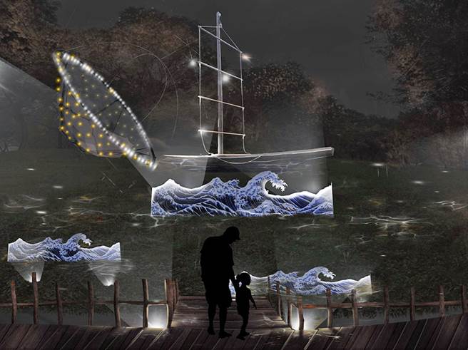 许英光在「2022台湾灯会在高雄」打造浓浓怀旧风味的「映像写真馆」。(图片提供/许英光)