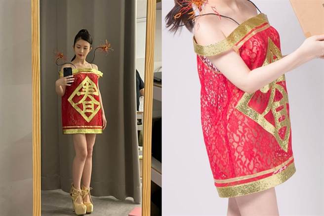 郑家纯最近拍摄过年形象照化身最辣爆竹，镂空设计侧面一看火辣身材全现形，网友看完羞喊「会着火」。(图/ 摘自郑家纯脸书)