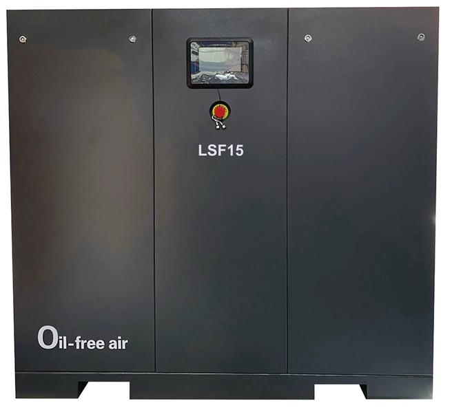 兴立翔机电强调，为满足客户最严苛的品质要求，该公司邀请着名的国际验证机构TUV使用最严格的方法对其无油压缩机进行测试。图为兴立翔机电「无油式空压机」。图／业者提供