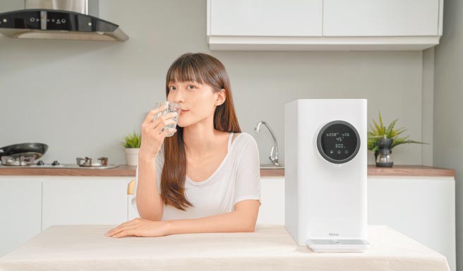 Haier瞬熱式淨水器「免拉線」、「出水瞬間加熱」、「可生飲級淨水濾芯」三大亮點為基礎，提供多種機款供消費者選擇。圖／業者提供