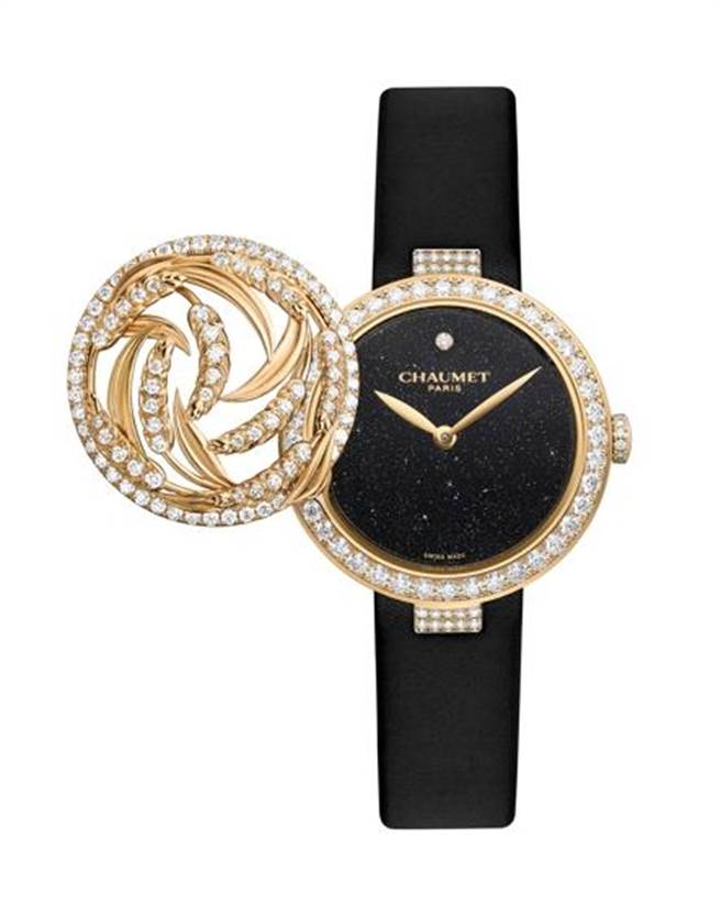 丽晶精品独家CHAUMET_L&#8217;Épi de Blé de Chaumet 18K玫瑰金神秘腕表，价格店洽。（丽晶精品提供）