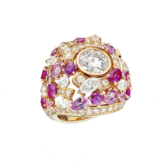 香奈儿LUCKY N°5粉红蓝宝石与钻石戒指，1263万5000元。（CHANEL提供）