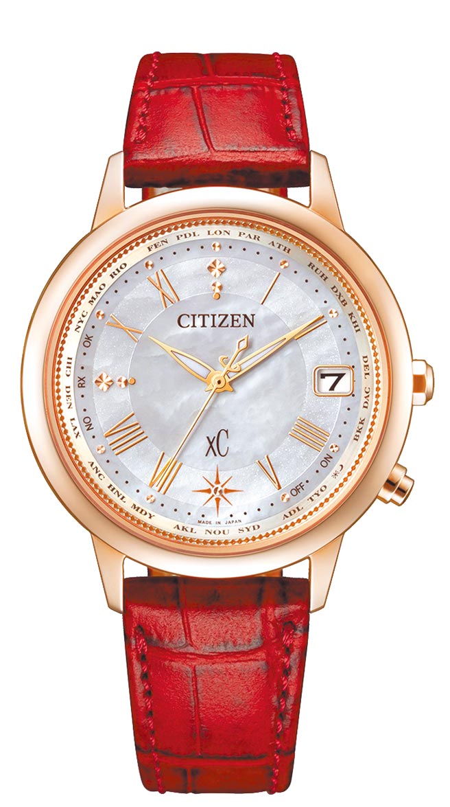 CITIZEN为庆祝台湾25周年推出限量CB1105-02W女表，限量700只，2万9900元。（CITIZEN提供）