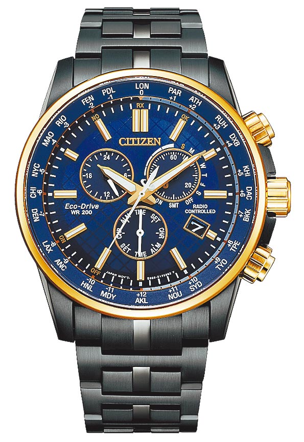 CITIZEN与代言人王建民合作王牌联名款CB5889-84L，限量1000只，附赠球帽与签名表盒，3万800元。（CITIZEN提供）