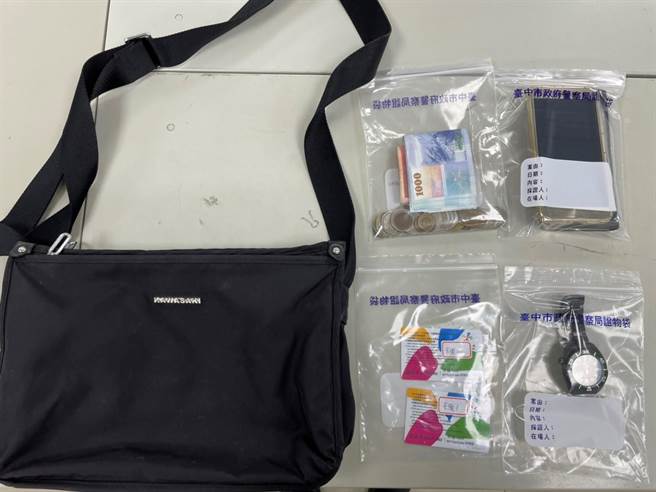 警方查扣校园惯窃陈嫌作案用螺丝起子、手电筒及犯罪所得8000余元，警询后移请归案，有效维护校园安全。（民眾提供／卢金足台中传真）  