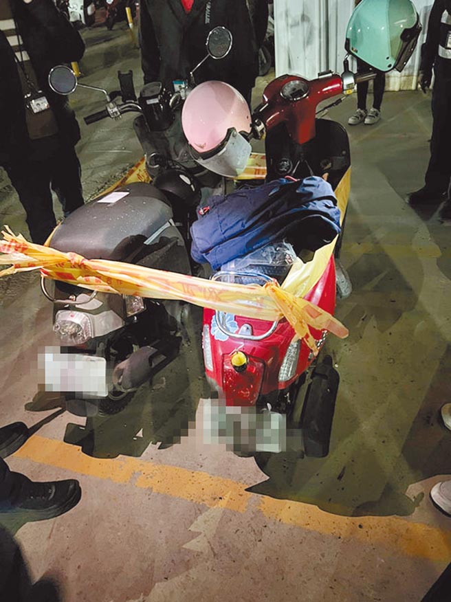 台积电新建工程机车停车场14日傍晚发生爆炸意外，陈姓外包商发现自己的机车被放置不明物品，取出后竟爆炸。（民眾提供／邱立雅竹市传真）