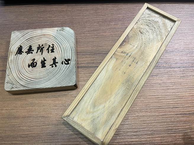 在台南市文資建材銀行協助下，親王松木材即將變身成為各種文創紀念品。（山上水道博物館提供／曹婷婷台南傳真）