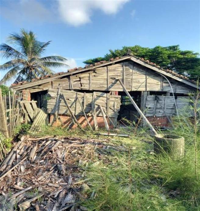 水林乡番薯社区改造的猪舍前身十分破烂。（云林县政府提供）