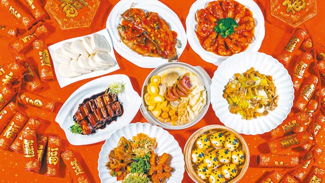 大叶高岛屋的百货独家晓鹿鸣楼限量年菜外带套组，9880元。                                                                      （大叶高岛屋提供）