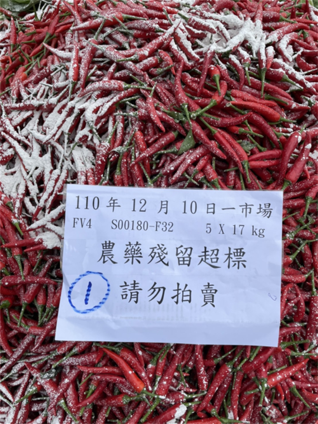 農藥檢驗不合格進行銷毀作業。（北市市場處提供／楊亞璇台北傳真）