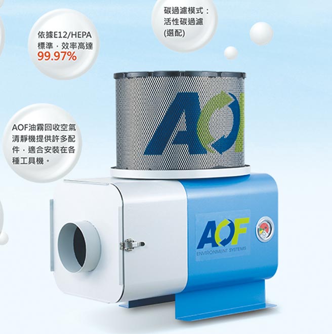 福森AOF油雾回收空气净化机拥有多项领先业界的崭新设计。图／业者提供