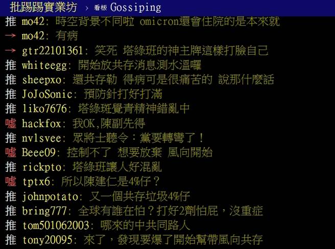 PTT網友留言。（圖／翻攝自PTT論壇）