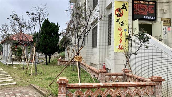 苗栗看守所为防疫划设「採检动线」及「採检等候区」。（苗栗看守所提供／谢明俊苗栗传真）