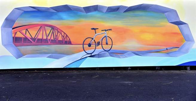 美丽的3D彩绘墙。（石冈区公所提供／王文吉台中传真）