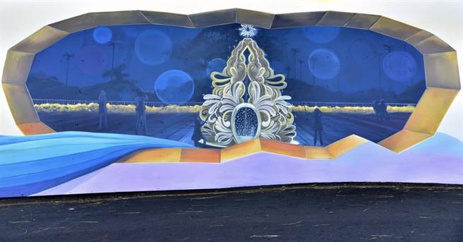 美丽的3D彩绘墙。（石冈区公所提供／王文吉台中传真）