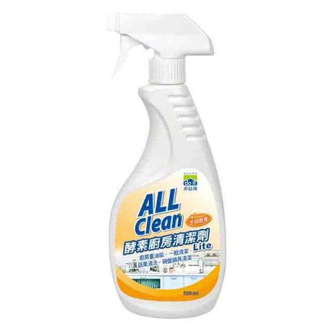 特力屋多益得酵素厨房清洁剂，中性配方温和不伤手，酵素持续分解可保养水管。（特力屋提供）