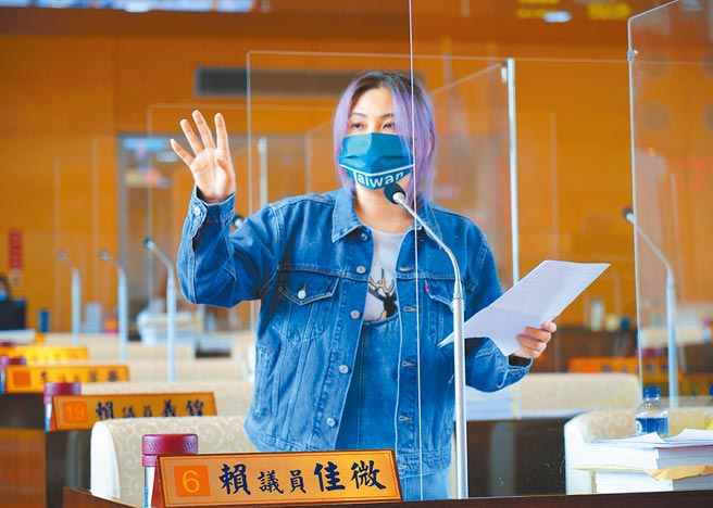 市議員賴佳微批台中市交通意外死亡6都最高，要求市府應盡速拿出因應對策。（市議員賴佳微提供／陳世宗台中傳真）