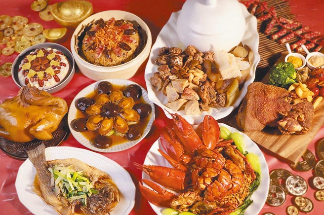 板橋凱撒大飯店「八寶如意慶豐年」年菜組合。（板橋凱撒大飯店提供）