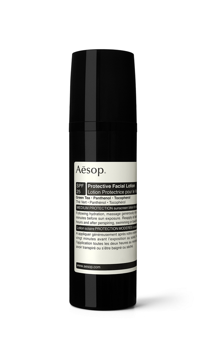 Aesop防晒面部乳液SPF25，50mL ，1750元。（Aesop提供） 