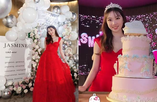 甄济如穿火红礼服展现小女人性感。(图／取自汪诗诗IG)
