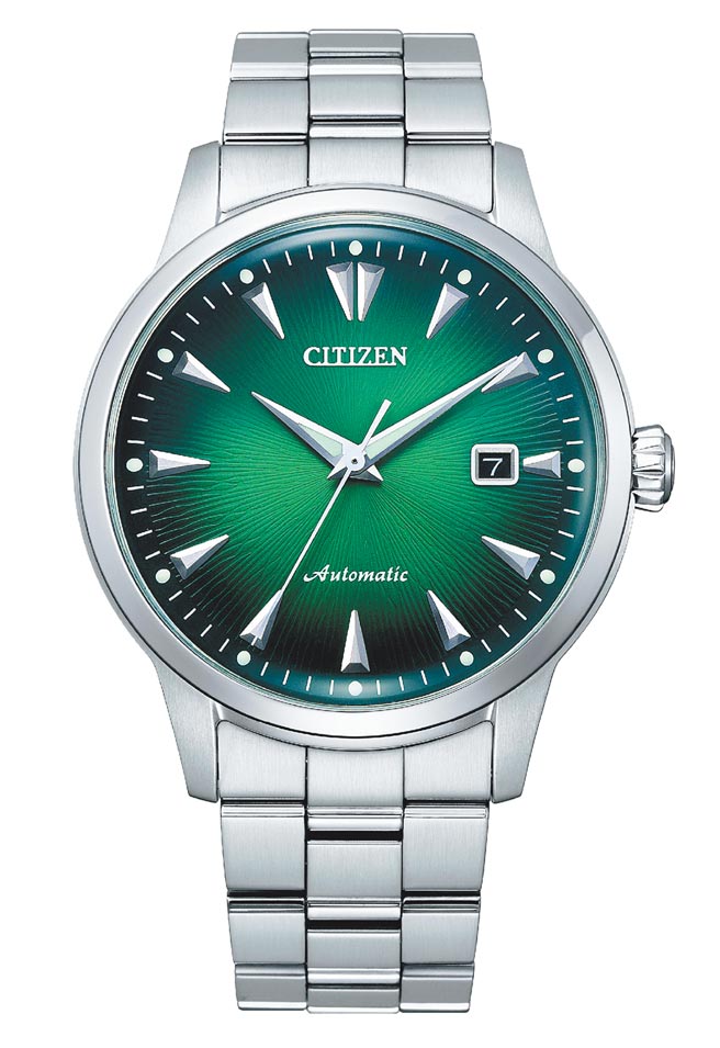 星辰自动上链腕表，绿面相当抢眼，预计2月上市但已接单到手软。（CITIZEN表提供）