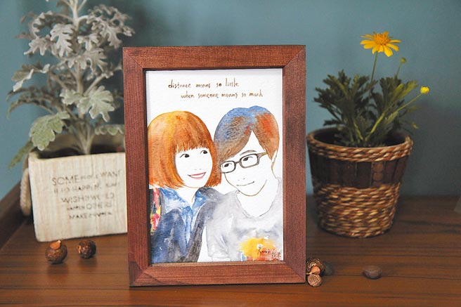 Pinkoi Rami插畫客製化水彩渲染畫，1800元。（Pinkoi提供）