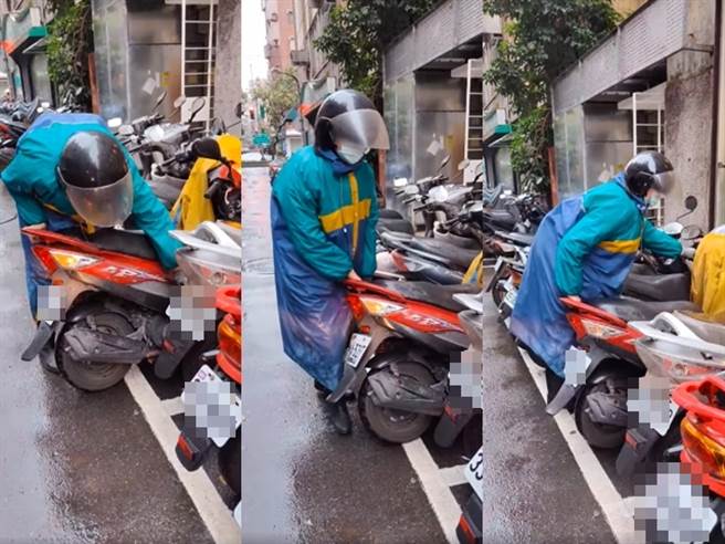 女骑士在停满车位的停车格中不断移车、挪出车位，并试图停入机车，过程中有碰撞到左右车，网友最后看不下去拍影片呛「挤别人的车，塞自己的车」。（翻摄自脸书「爆料公社公开版」）