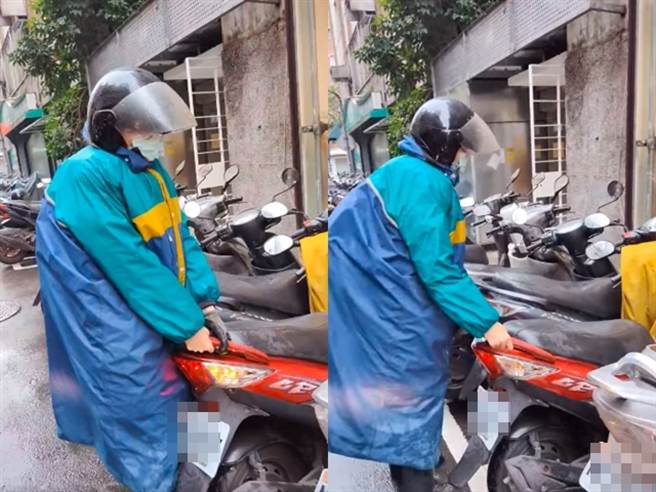 女骑士也无奈回应「这边都是这样」；影片曝光后大部分网友认为车位确实不好找，女女骑士态度也不差，挪车位行为还能接受。（翻摄自脸书「爆料公社公开版」）