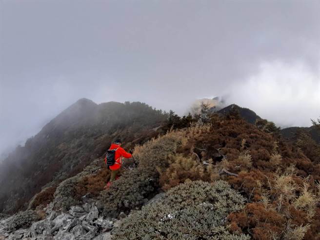 搜救人員搭機前往完美谷營地降落後，前往大劍山搜尋。（台中市消防局提供／王文吉台中傳真）