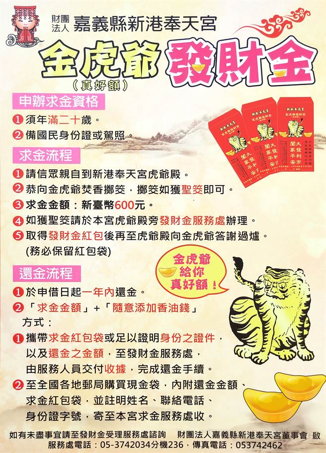 金虎爺發財金(圖/理財周刊提供)