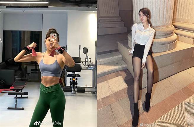 沐拉拉拉常晒出好身材。(图／撷取自沐拉拉拉微博)