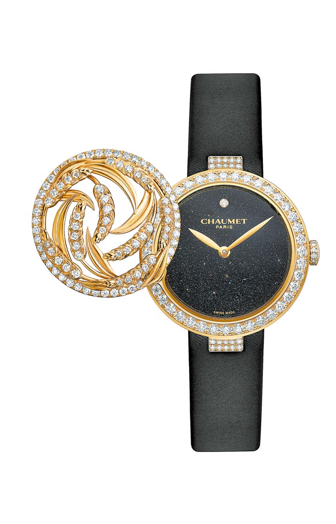 丽晶精品独家CHAUMET_L’Epi de Ble de Chaumet 18K玫瑰金神秘腕表，价格店洽。（丽晶精品提供）