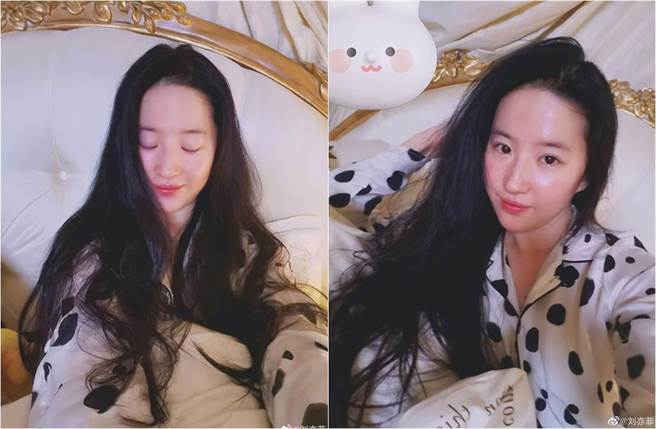 刘亦菲素顏依旧俏丽。（图／取材自刘亦菲微博）