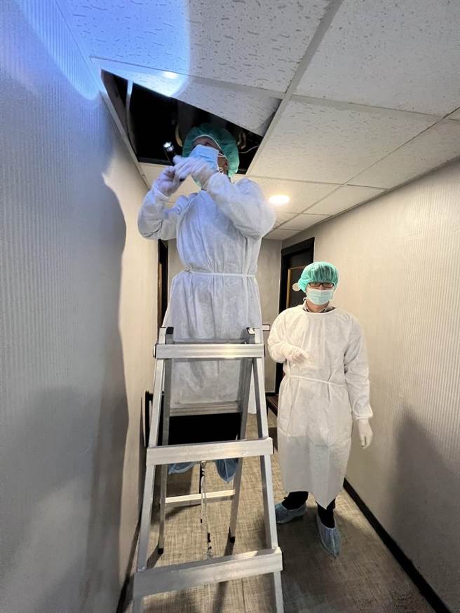 新竹市政府22日与空调与医院相关感控专家全面检查市防疫旅馆。（新竹市政府提供／陈育贤新竹传真）