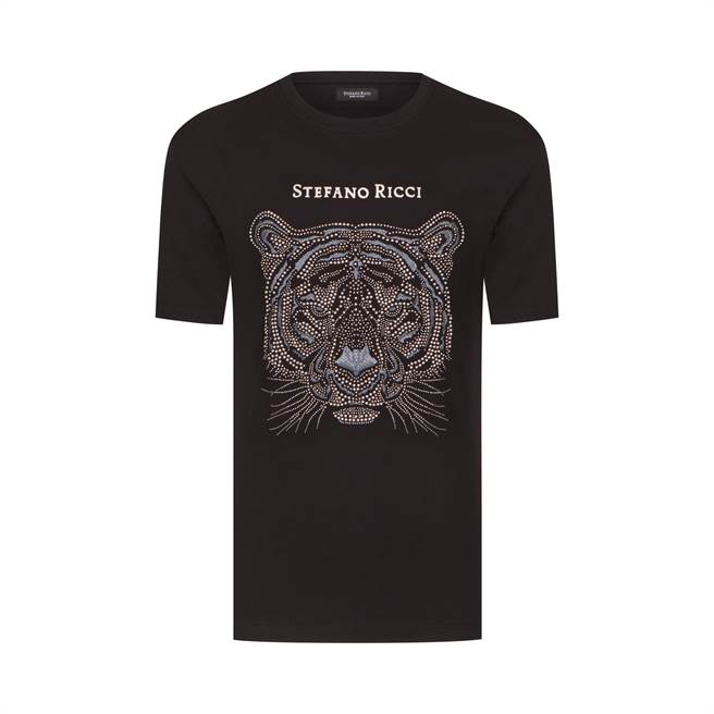 Stefano Ricci 燙鑽老虎紋 圓領T恤 ，2萬6000元。（Stefano Ricci提供）