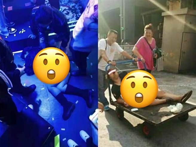 1名酒醉女子日前因爛醉倒在夜店地板上，短袖上衣疑似遭掀起露出豐腴身材，引來周圍不少人旁觀，但卻沒有人出手相救，女子就這樣躺地板整晚。（翻攝自臉書「爆廢公社二館」）