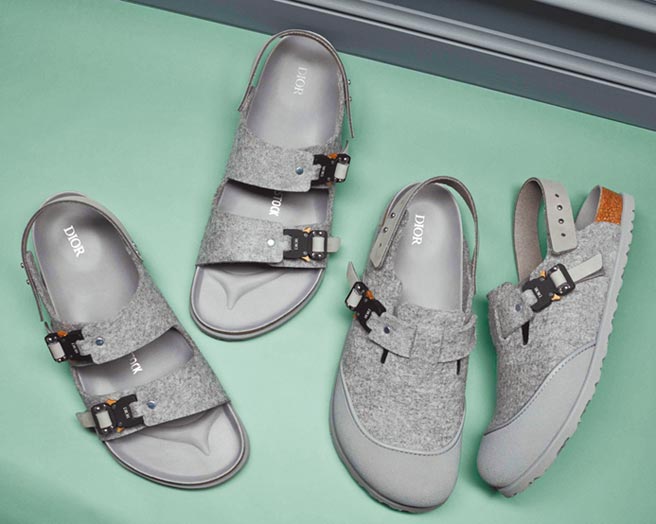 Dior与Birkenstock打造的勃肯凉鞋，兼顾舒适度与细节美感。（Dior提供）