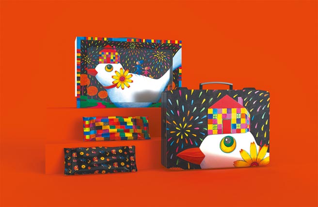 莱尔富几米绘本走向新春手提蛋卷礼盒，359元。（莱尔富提供）