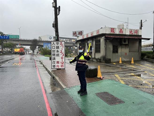 春節連假國１平鎮系統南下封閉用路人留意。（警方提供／呂筱蟬桃園傳真）