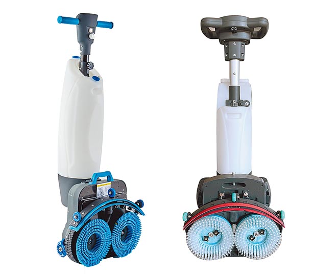 富特自动洗地机商用、家用两款机型公开上市，挥别旧式传统的拖把清洗模式。图／业者提供